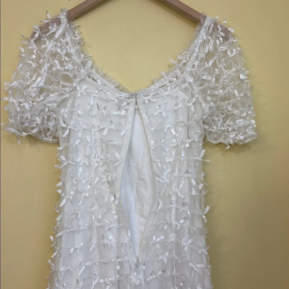 Betsey Johnson x UO | White Allover Bow Puff Sleeve Mini Slip Dress in size XS - Picture 13 of 17